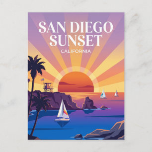 Carte Postale Coucher de soleil à San Diego Californie