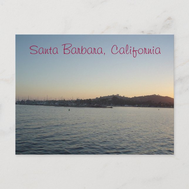 Carte Postale Coucher de soleil à Santa Barbara (Devant)