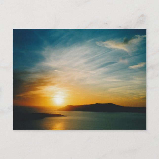 Carte Postale coucher de soleil à Santorin, Grèce (Devant)