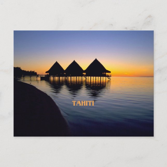 Carte Postale Coucher de soleil à Tahiti (Devant)