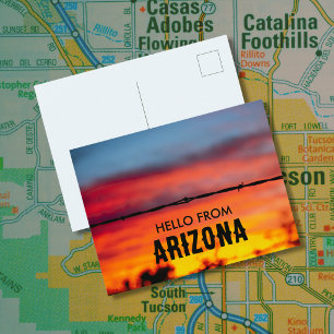 Carte Postale Coucher de soleil à Tucson Arizona Photographie