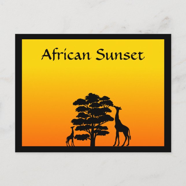 Carte Postale Coucher de soleil africain (Devant)
