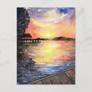 Carte Postale Coucher de soleil au chalet