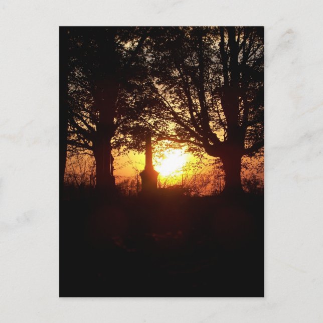 Carte Postale Coucher de soleil au cimetière (Devant)