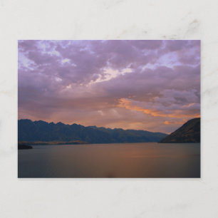 Carte Postale Coucher de soleil au lac Wakatipu, Queenstown, Nou
