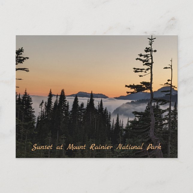 Carte Postale Coucher de soleil au Mont Rainier (Devant)