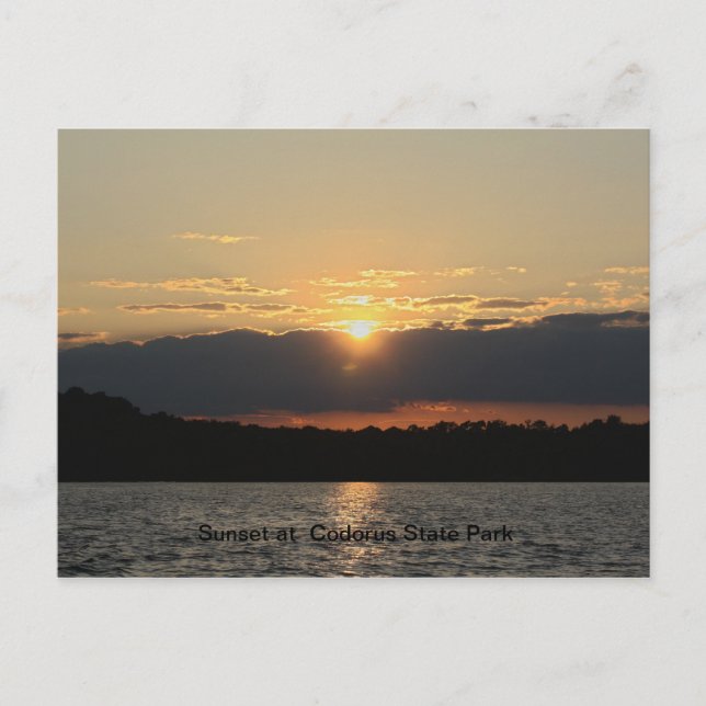 Carte Postale Coucher de soleil au parc d'état de Codorus (Devant)