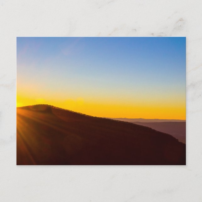 Carte Postale Coucher de soleil au Parc national de Shenandoah,  (Devant)