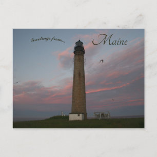 Carte Postale Coucher de soleil au Petit Manan Light Maine