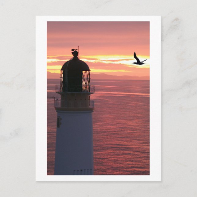 Carte Postale Coucher de soleil au phare de Rua Reidh (Devant)