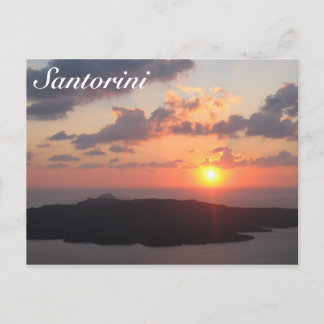 Carte Postale Coucher de soleil brillant de Santorin