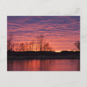 Carte Postale Coucher de soleil brillant se reflétant dans la ri