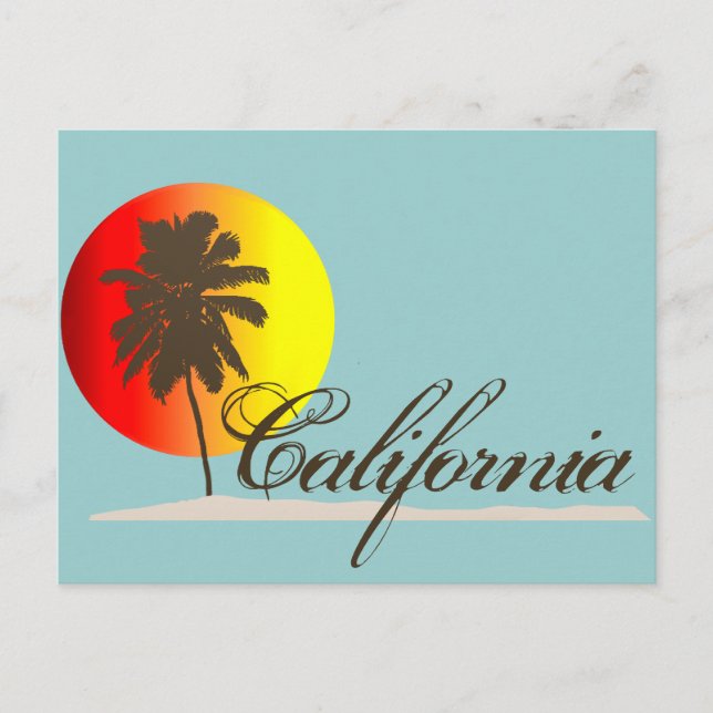 Carte Postale Coucher de soleil californien (Devant)