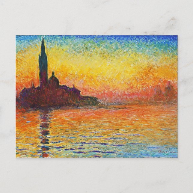 Carte Postale Coucher De Soleil Claude Monet À Venise Art Impres (Devant)