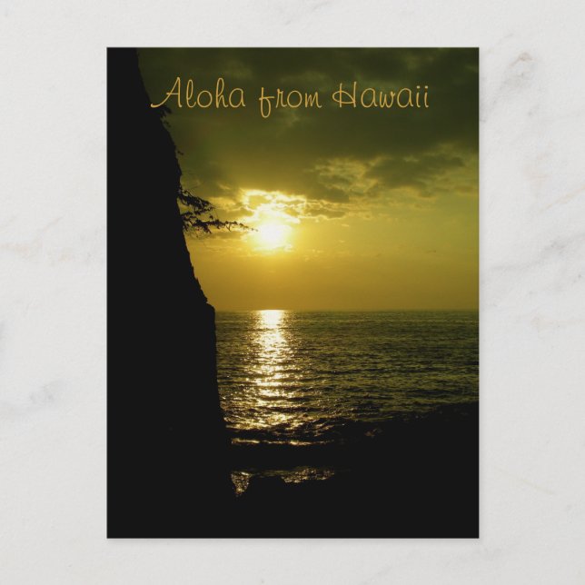 Carte Postale Coucher de soleil d'Aloha à Hawaii (Devant)