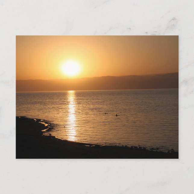 Carte Postale Coucher de soleil dans la mer morte (Devant)