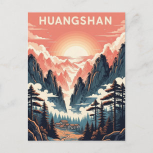 Carte Postale Coucher de soleil dans le parc national de Huangsh