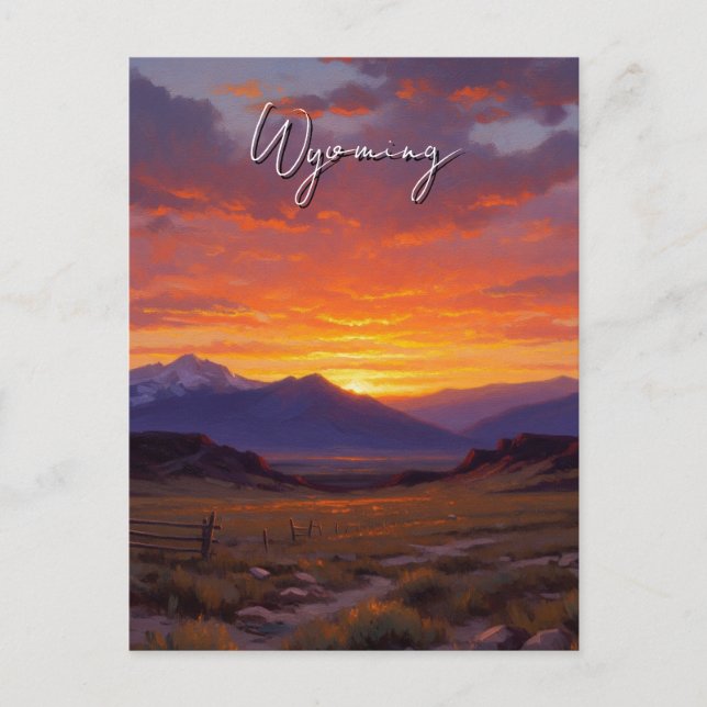 Carte Postale Coucher de soleil dans le Wyoming (Devant)