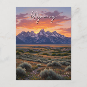 Carte Postale Coucher de soleil dans le Wyoming
