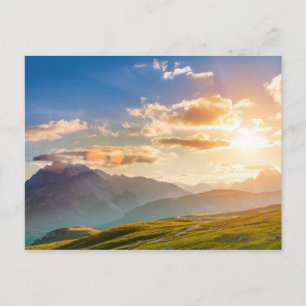 Carte Postale Coucher de soleil dans les montagnes
