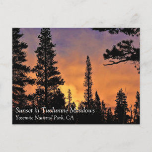 Carte Postale Coucher de soleil dans Tuolumne Meadows, Yosemite,