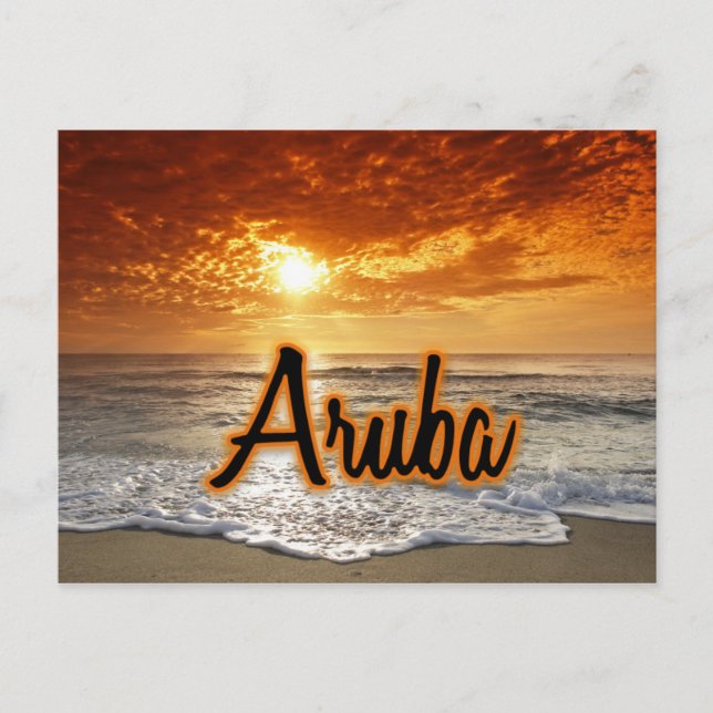Carte Postale Coucher de soleil d'Aruba (Devant)