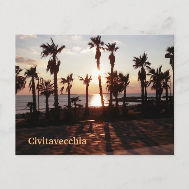 Carte Postale Coucher de soleil de Civitavecchia (Devant)