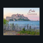Carte Postale Coucher de soleil de Corse Calvi<br><div class="desc">Photographie de la forteresse de Calvi en Corse au coucher du soleil.</div>