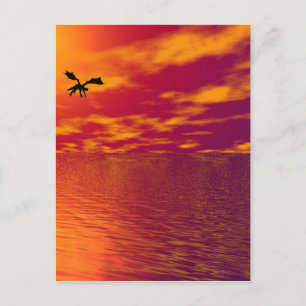 Carte Postale Coucher de soleil de dragon