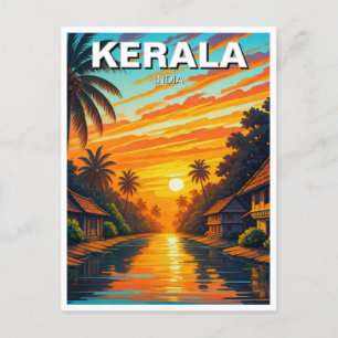Carte Postale Coucher de soleil de Kerala India