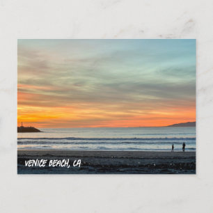 Carte Postale Coucher de soleil de l'heure d'or - Venice Beach, 