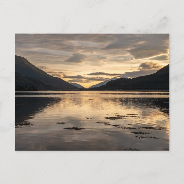 Carte Postale Coucher de soleil de loch (Devant)