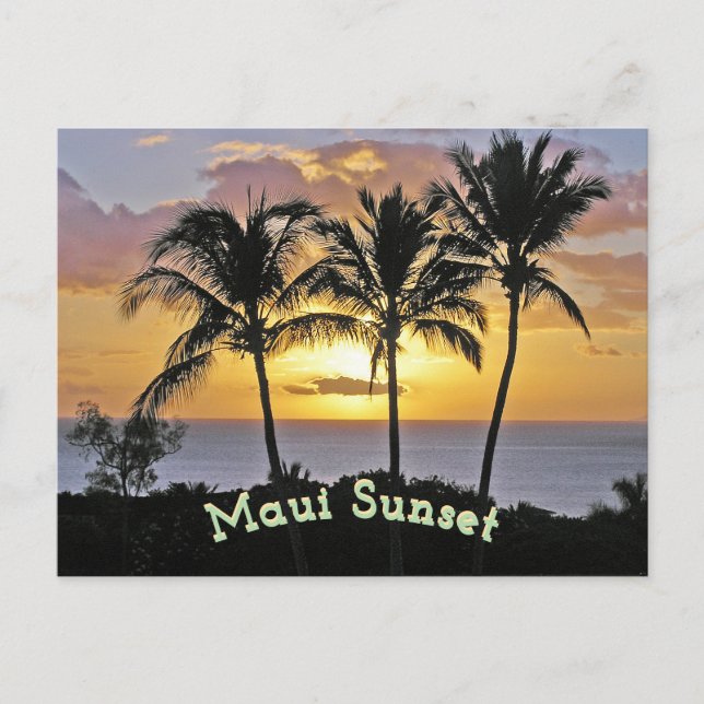 Carte Postale Coucher de soleil de Maui (Devant)