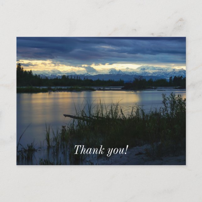 Carte Postale Coucher de soleil de minuit sur Denali (Devant)