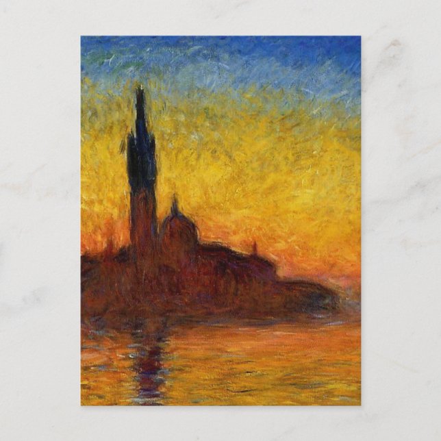 Carte Postale Coucher de soleil de Monet Venise Impressionnisme  (Devant)