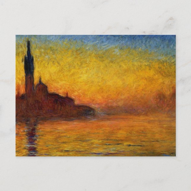 Carte Postale Coucher de soleil de Monet Venise Impressionnisme  (Devant)