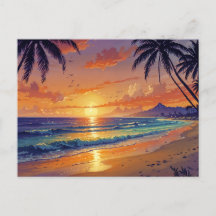 Coucher de soleil de plage tropical