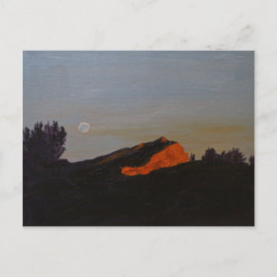 Carte Postale Coucher de soleil de pleine lune 0008 sur la mer S