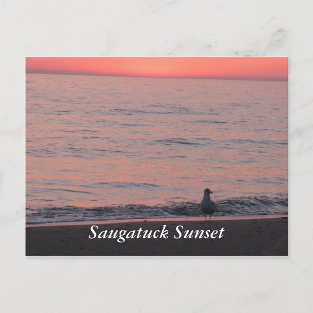 Carte Postale Coucher de soleil de Saugatuck (Devant)