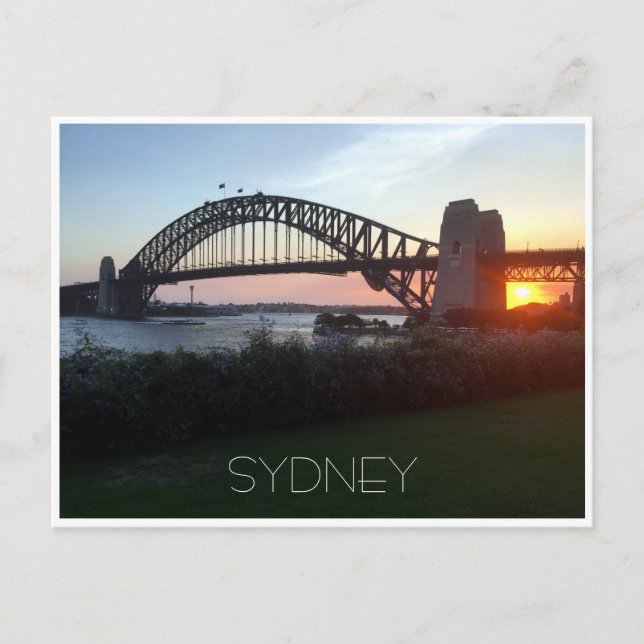 Carte Postale coucher de soleil de sydney bridge (Devant)