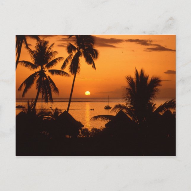 Carte Postale coucher de soleil de tahiti (Devant)