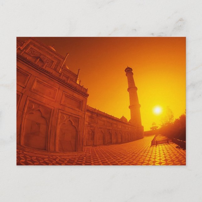 Carte Postale Coucher de soleil de Taj Mahal (Devant)