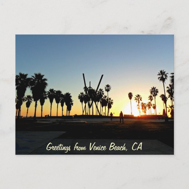 Carte Postale Coucher de soleil de Venice Beach (Devant)