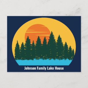 Carte Postale Coucher de soleil de voyage familial Custom Lake H