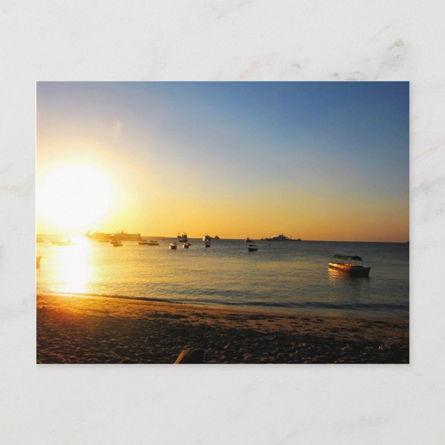 Carte Postale Coucher de soleil de Zanzibar (Devant)