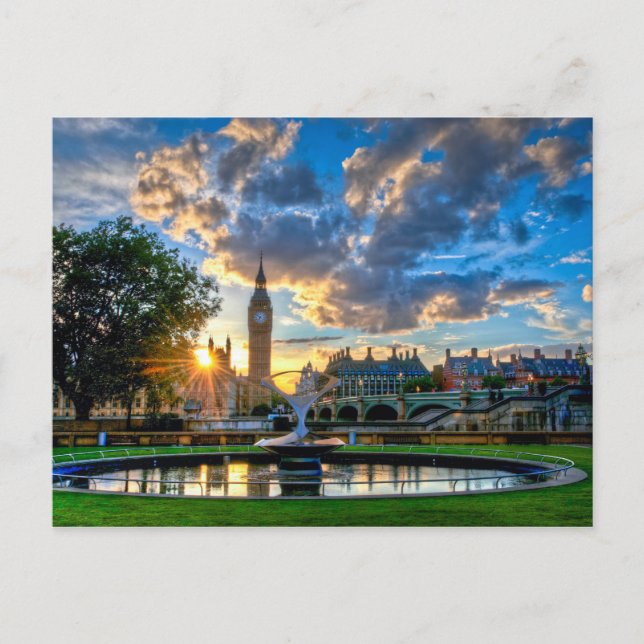 Carte Postale Coucher de soleil derrière les Chambres du Parleme (Devant)