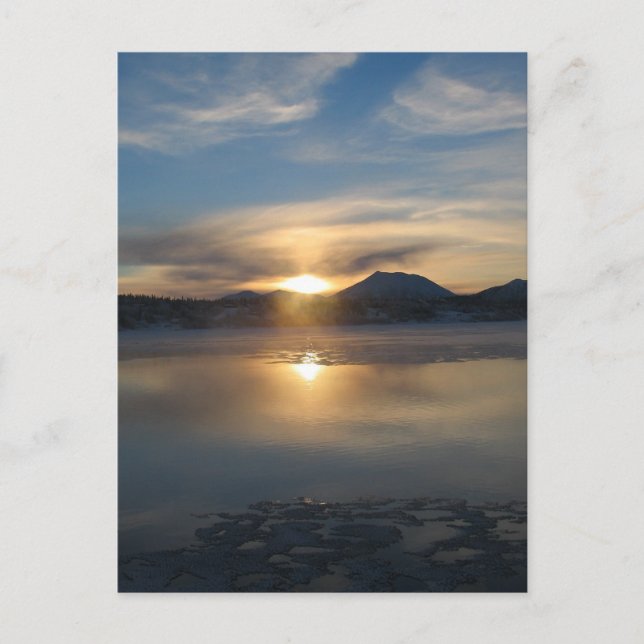 Carte Postale Coucher de soleil d'hiver à Aleknagik (Devant)