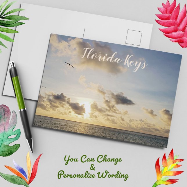 Carte Postale Coucher de soleil doré de l'Ouest avec vol d'oisea (Créateur téléchargé)