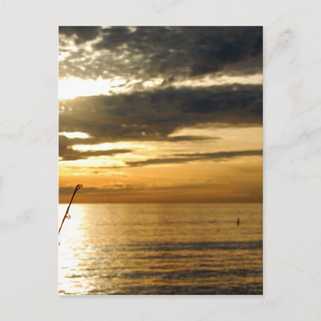 Carte Postale coucher de soleil doré du pacifique (Devant)