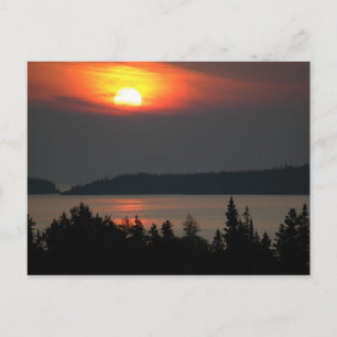 Carte Postale Coucher de soleil du lac Supérieur